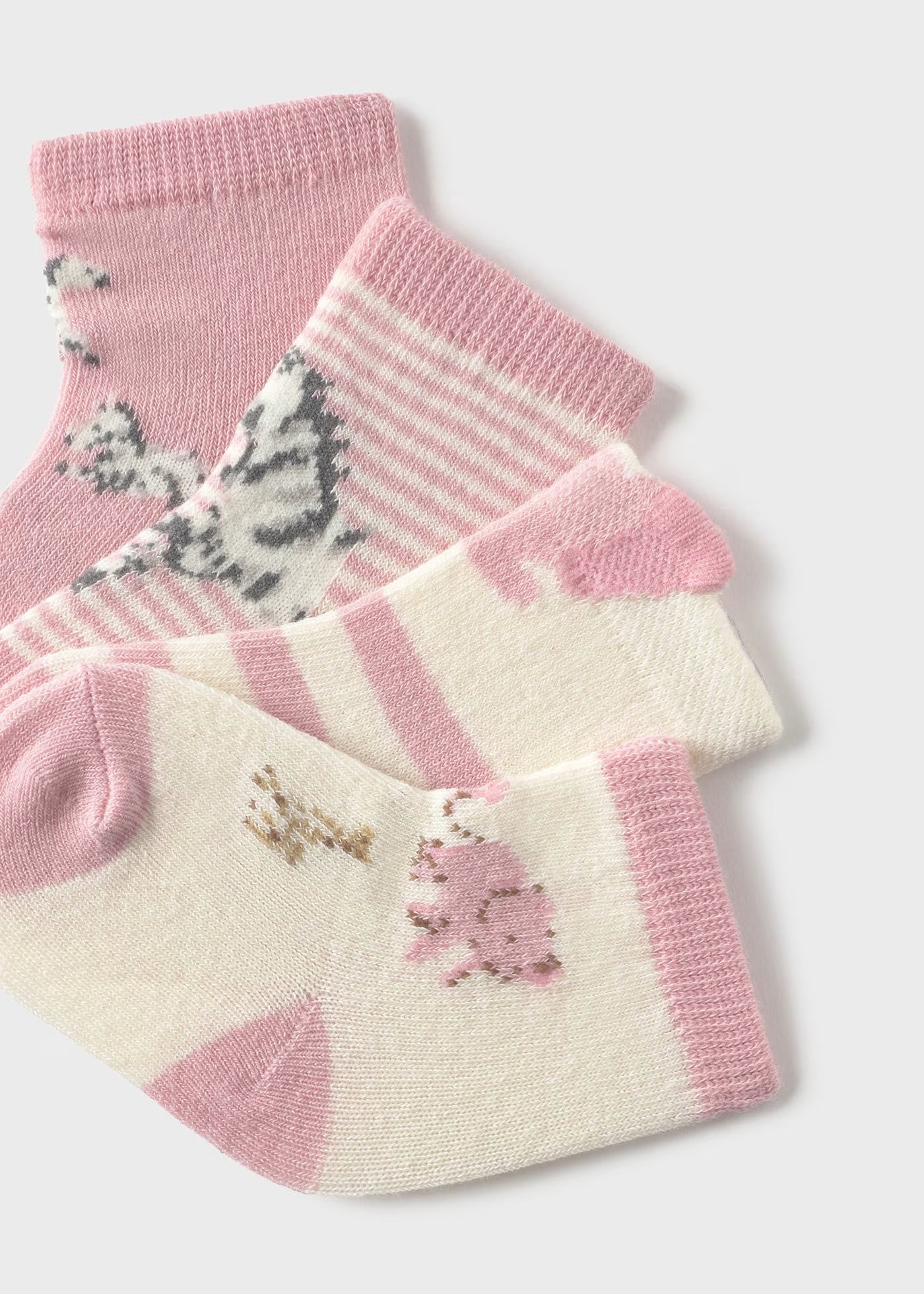 Set 4 paia calzini caldo cotone neonata Mayoral Newborn Safari rosa Mayoral 0 Mesi 55cm