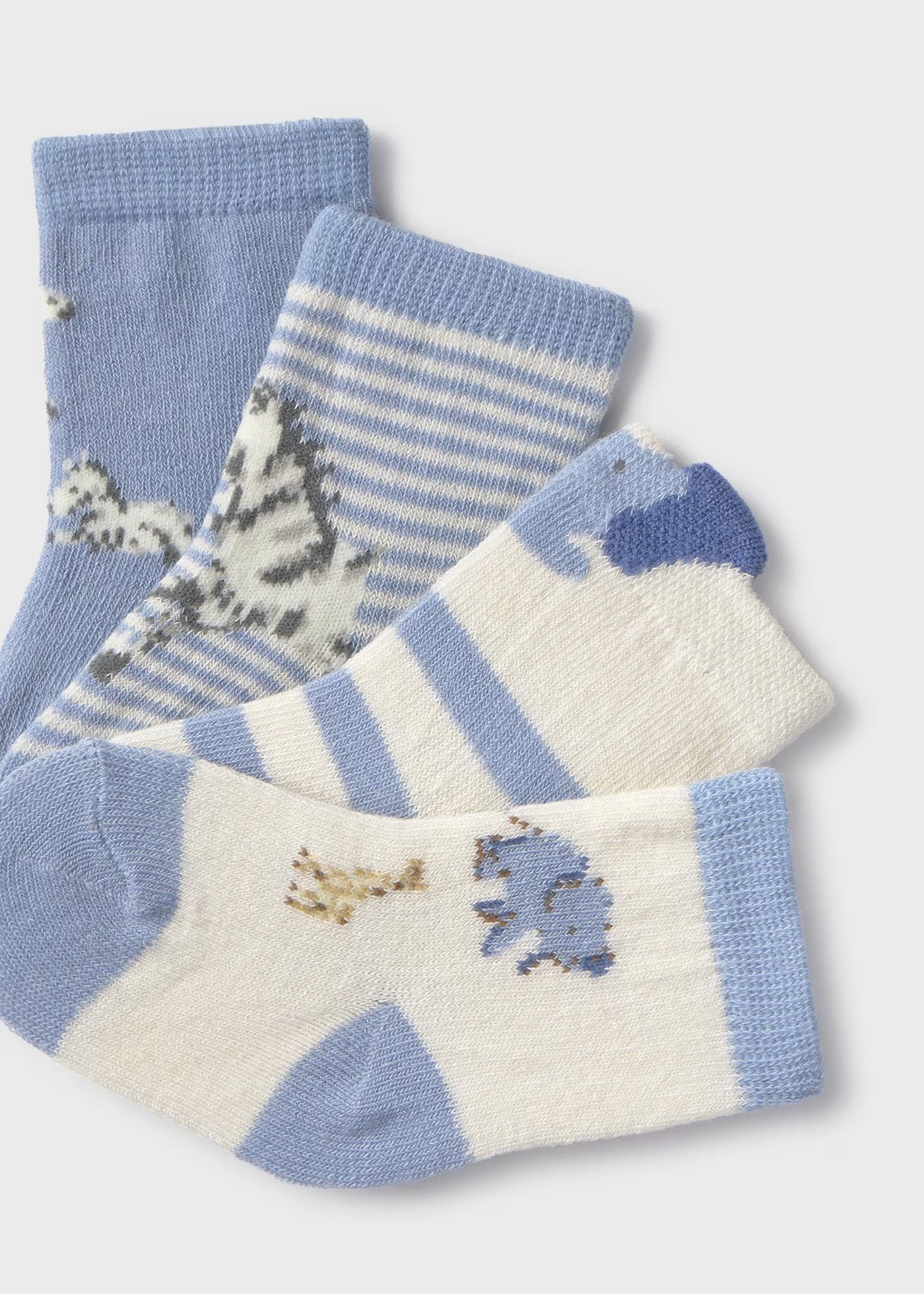 Set 4 paia calzini caldo cotone neonati Mayoral Newborn Safari azzurro Mayoral 0 Mesi 55cm