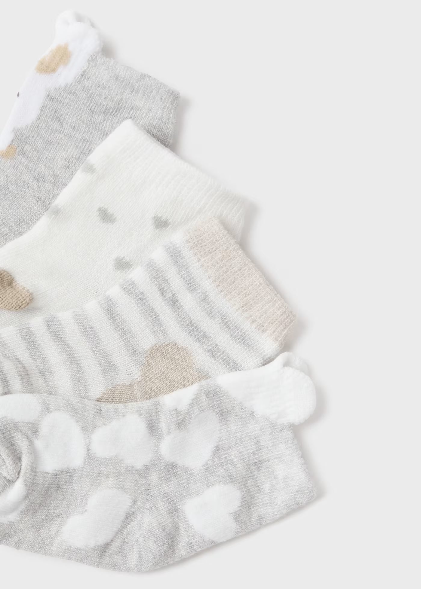 Set 4 paia calzini fresco cotone organico neonata Mayoral Newborn beige-grigio Mayoral Neutri