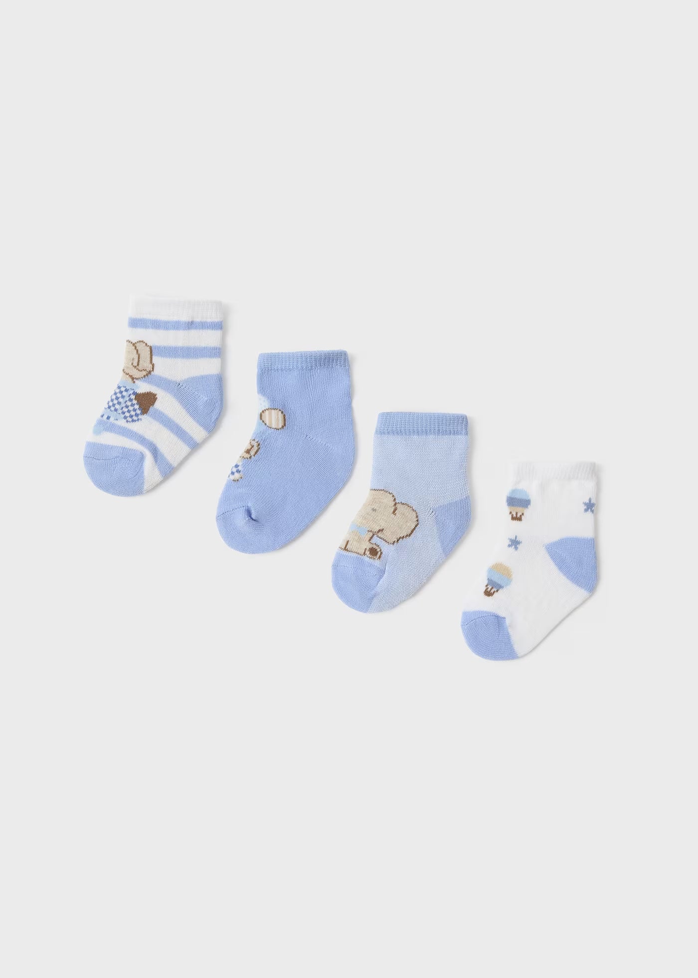 Set 4 paia calzini fresco cotone organico neonati Mayoral Newborn Azzurro Mayoral Azzurro