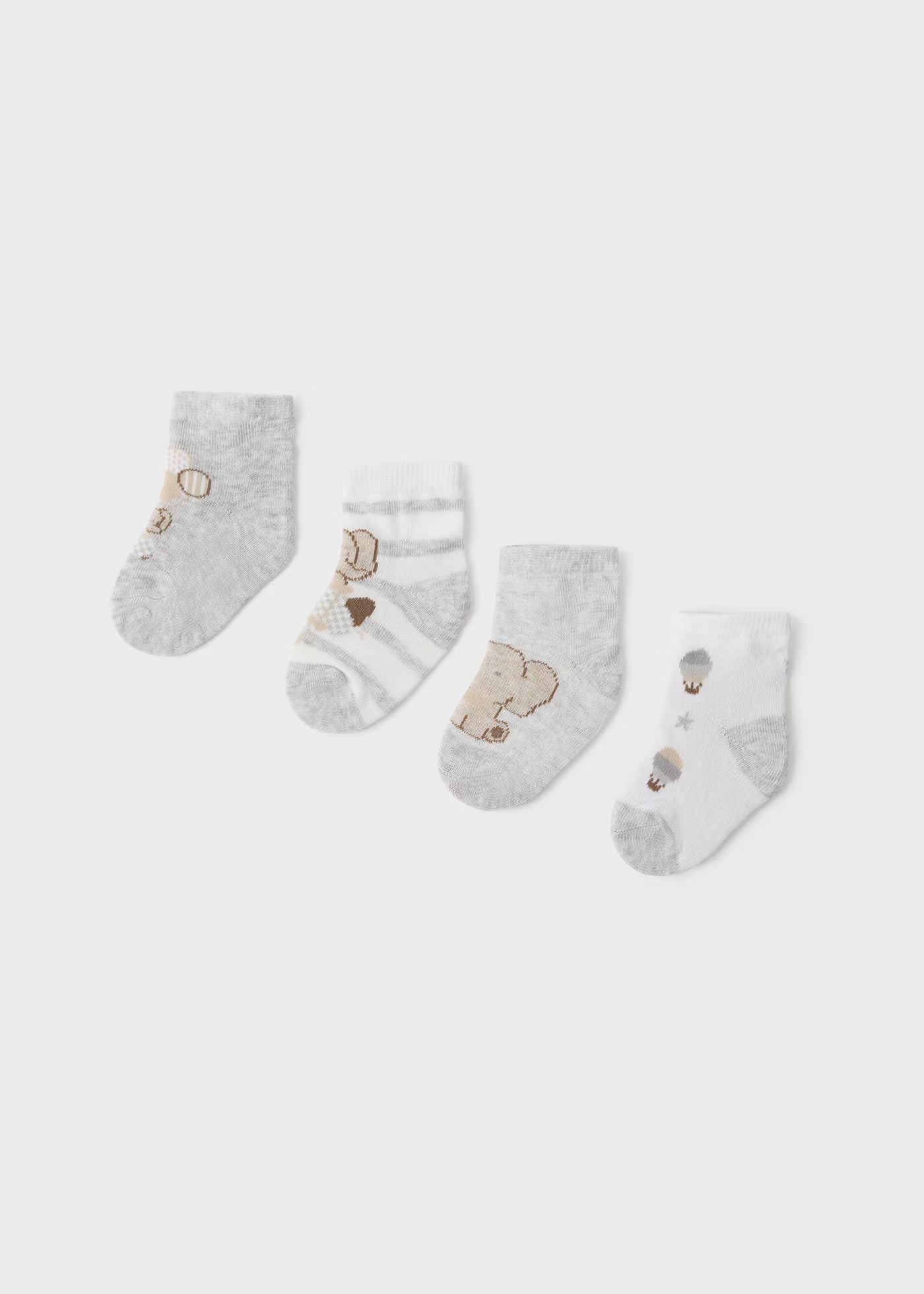 Set 4 paia calzini fresco cotone organico neonati Mayoral Newborn grigio Mayoral Grigio
