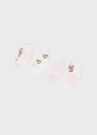 Set 4 paia calzini neonata Mayoral Newborn con stampa orsetti rosa - ErreGiModaBimbo