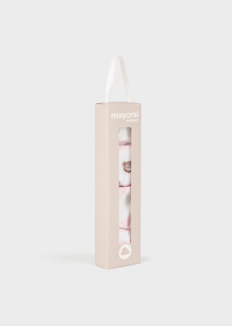 Set 4 paia calzini neonata Mayoral Newborn con stampa orsetti rosa - ErreGiModaBimbo