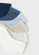 Set 6 calzini caldo cotone neonati Mayoral Newborn costine blu Mayoral Blu