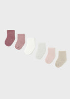 Set 6 calzini caldo cotone neonati Mayoral Newborn costine rosa Mayoral Rosa