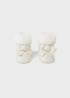 Stivaletto tricot pellicciotto neonata Mayoral Newborn champagne - ErreGiModaBimbo
