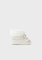 Stivaletto tricot pellicciotto neonata Mayoral Newborn champagne - ErreGiModaBimbo
