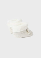 Stivaletto tricot pellicciotto neonata Mayoral Newborn champagne - ErreGiModaBimbo