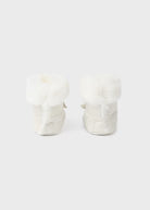 Stivaletto tricot pellicciotto neonata Mayoral Newborn champagne - ErreGiModaBimbo
