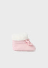 Stivaletto tricot pellicciotto neonata Mayoral Newborn rosa - ErreGiModaBimbo