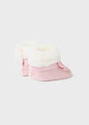 Stivaletto tricot pellicciotto neonata Mayoral Newborn rosa - ErreGiModaBimbo