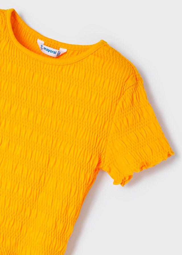 T-Shirt arricciata bambina Mayoral giallo banana - ErreGiModaBimbo