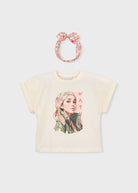 T-shirt bambina Mayoral con Stampa 'Nature' e Fascia Mayoral 2 Anni 92cm