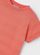 T-Shirt bambino Mayoral effetto righe bassorilievo color pesca Mayoral Mattone