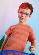 T-Shirt bambino Mayoral effetto righe bassorilievo color pesca Mayoral Mattone
