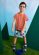 T-Shirt bambino Mayoral effetto righe bassorilievo color pesca Mayoral Mattone