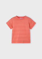 T-Shirt bambino Mayoral effetto righe bassorilievo color pesca Mayoral Mattone