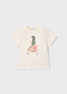 T-shirt Bambina Panna con Grafica City Girl Mayoral 2 Anni 92cm