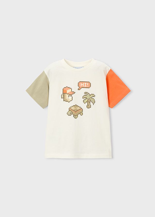 T-shirt Mayoral Bambino con Grafica Pixel Art Mayoral 2 Anni 92cm