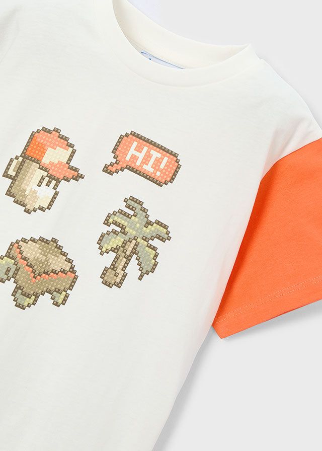 T-shirt Mayoral Bambino con Grafica Pixel Art Mayoral 2 Anni 92cm