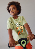 T-shirt bambino verde salvia con grafica Virtual Island Mayoral 2 Anni 92cm