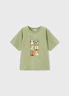 T-shirt bambino verde salvia con grafica Virtual Island Mayoral 2 Anni 92cm