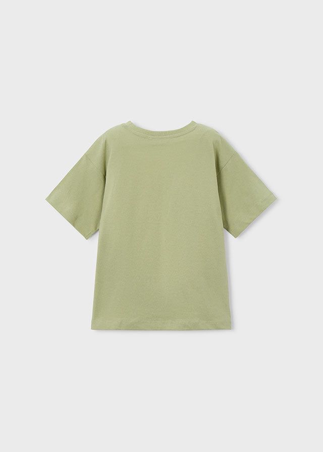 T-shirt bambino verde salvia con grafica Virtual Island Mayoral 2 Anni 92cm