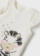 T-shirt neonata Mayoral bianca stampa zebra - ErreGiModaBimbo