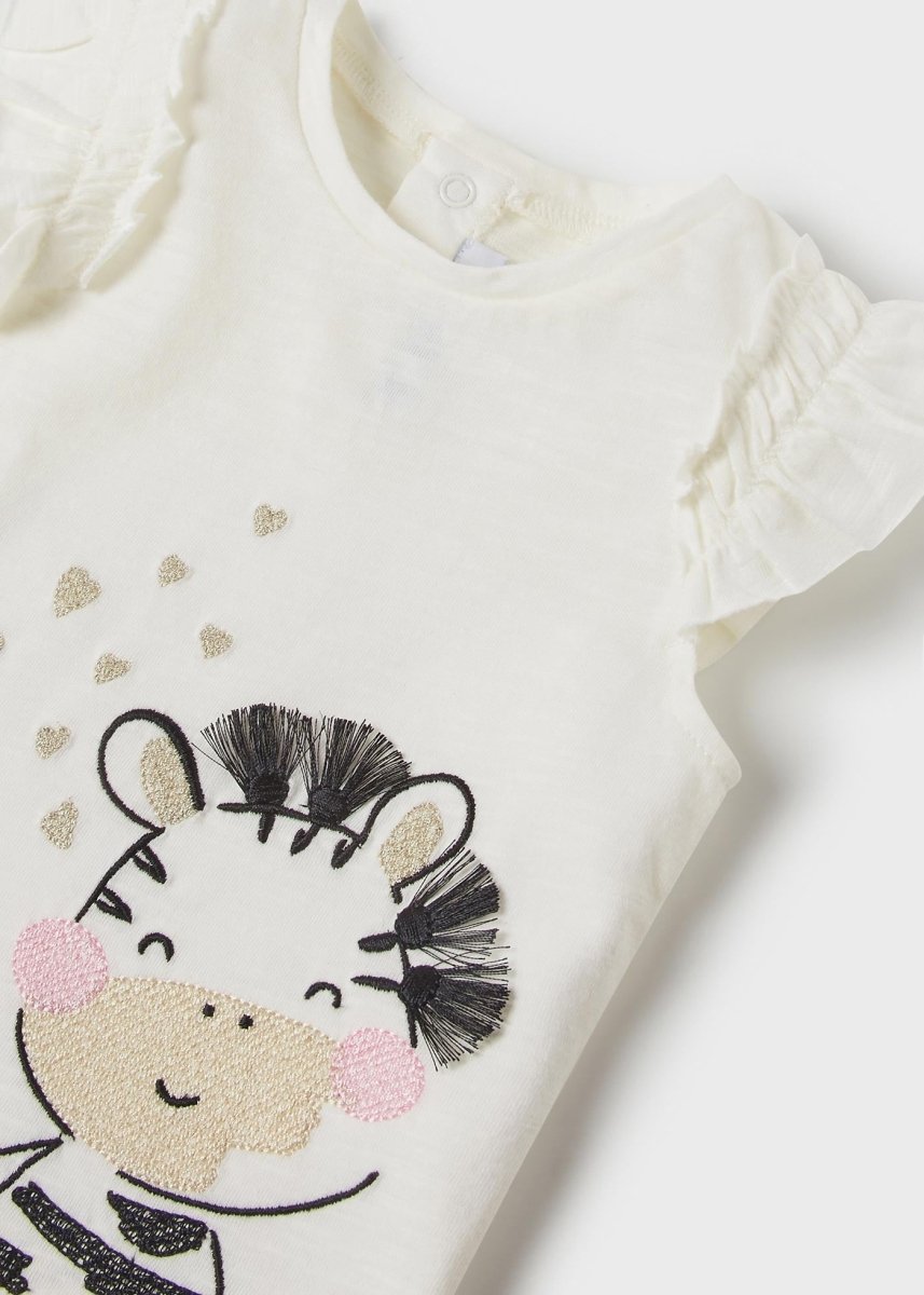 T-shirt neonata Mayoral bianca stampa zebra - ErreGiModaBimbo