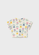 T-shirt neonata Mayoral in cotone a fantasia tulipani Mayoral 6 Mesi 68cm