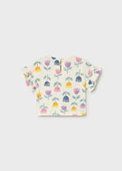 T-shirt neonata Mayoral in cotone a fantasia tulipani Mayoral 6 Mesi 68cm