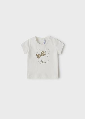T-shirt neonata Mayoral Newborn bianca stampa chic - ErreGiModaBimbo