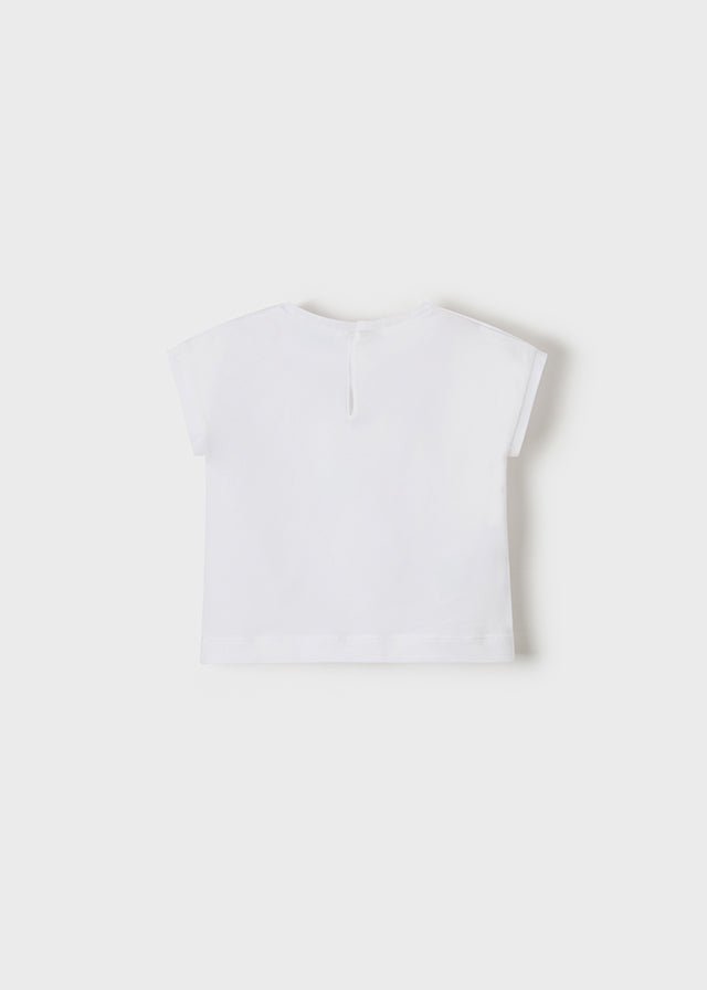 T-shirt neonata Mayoral Newborn bianca stampata - ErreGiModaBimbo