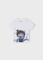 T-Shirt neonato Mayoral bianca stampa sub - ErreGiModaBimbo