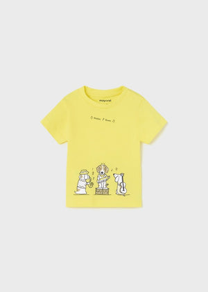 T-shirt neonato Mayoral gialla stampa cani - ErreGiModaBimbo