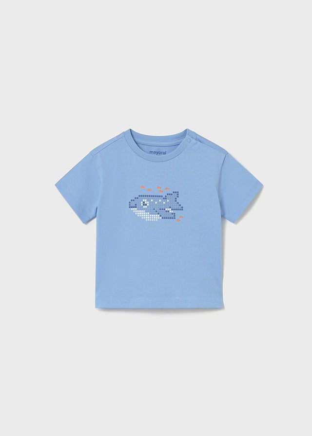 T-shirt neonato pesci pixel Mayoral in Azzurro e Bianco Mayoral 6 Mesi 68cm