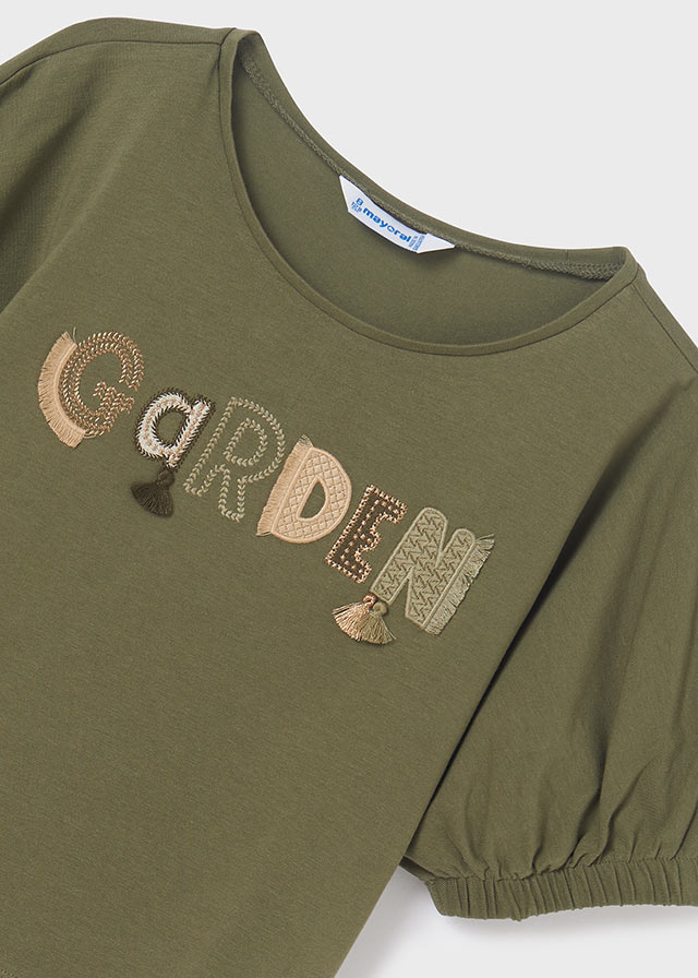 T-Shirt ragazza Mayoral verde "GARDEN" - ErreGiModaBimbo