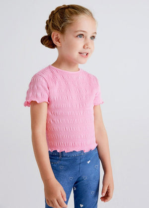 T-Shirt rosa arricciata bambina Mayoral - ErreGiModaBimbo