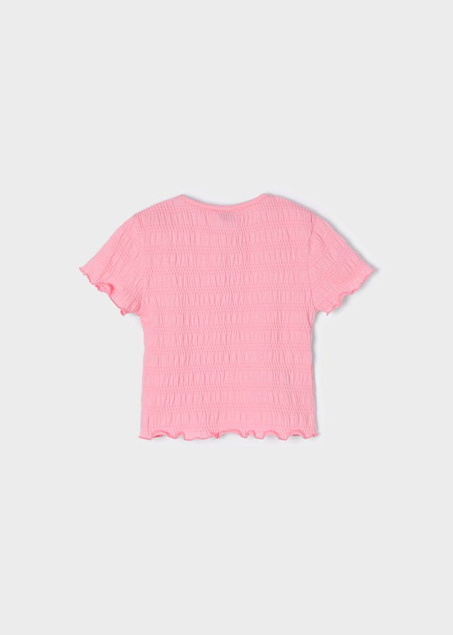 T-Shirt rosa arricciata bambina Mayoral - ErreGiModaBimbo