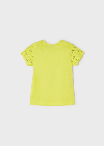 T-shirt traforata bambina Mayoral gialla limone - ErreGiModaBimbo