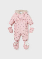 Tuta termica rosa stampa pois beoge neonata Mayoral Newborn - ErreGiModaBimbo