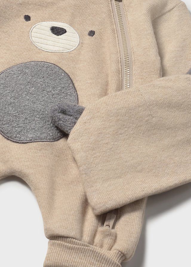 Tutina chiusura cerniera animali con cappello neonato Mayoral Newborn Beige Mayoral 0-1 Mesi 55cm