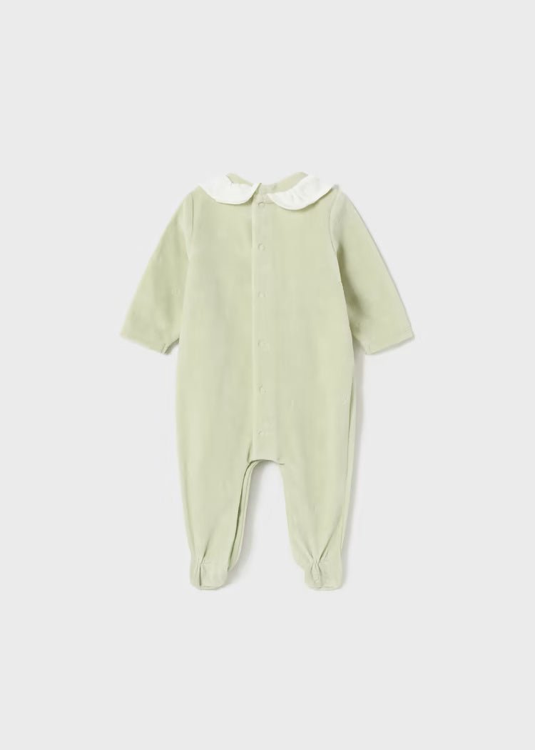 Tutina ciniglia neoanta Mayoral Newborn verde flower - ErreGiModaBimbo
