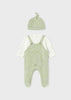 Tutina neonato verde Mayoral effetto salopette con cappello - ErreGiModaBimbo
