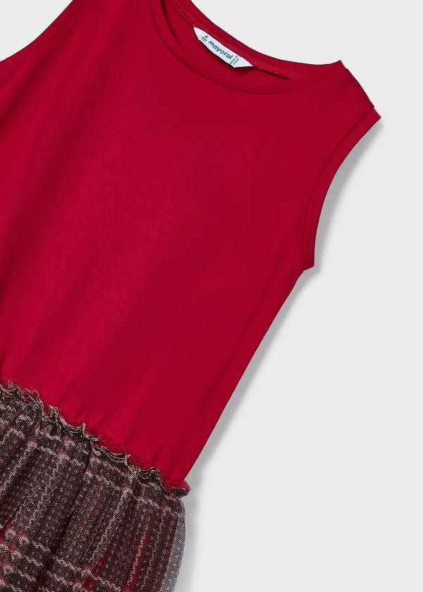 Vestito 2 pezzi combinato tulle con maglione bambina Mayoral rosso - ErreGiModaBimbo
