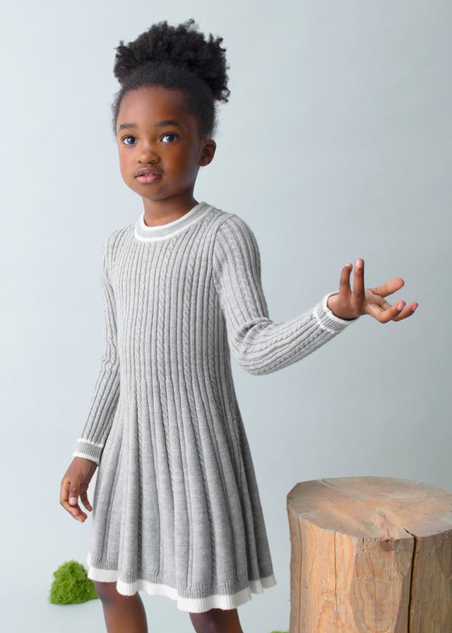 Vestito a costine tricot bambina Mayoral grigio perla Mayoral 2 Anni 92cm