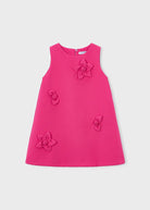Vestito rosa con fiore applicato bambina