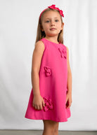 Abito rosa con fiore applicato bambina