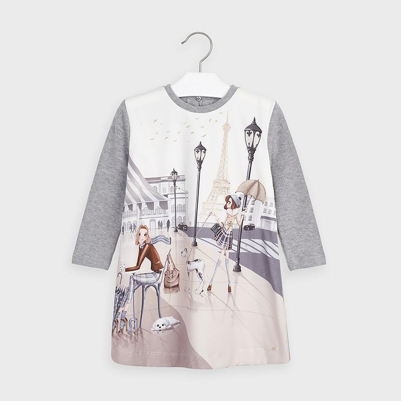 Vestito bambina Mayoral con stampa Parigi - ErreGiModaBimbo