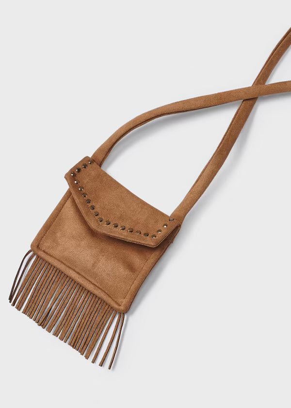 Vestito camosciato con borsetta bambina Mayoral ciniglia cannella - ErreGiModaBimbo